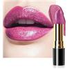 Lestpola Rossetto metallico lucido prugna, rossetto glitterato con texture liscia idratante, a lunga durata, colore intenso, vegano, impermeabile, glitter per rossetto per donne 07