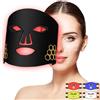Luckits Maschera viso a LED, maschera per terapia con luce rossa con 4 modalità di luce e telecomando, 216 lampadine a LED, maschera per terapia con luce a infrarossi in silicone flessibile per acne, rughe
