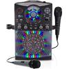 Singing Machine Karaoke System with Bluetooth Connection - Singing Machine SML385U in Black for Europe - LED Light Effects, Microphone, USB, RCA outputs, Echo and Balance Control and AUX Input.