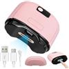 Synclum Tagliaunghie Elettrico, 3-in-1 LED USB Ricarica con Contenitore Rosa
