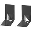 Wedo 1021001, Reggilibri in Metallo, Stretti, 14 x 8,5 x 14 cm, Nero, un pacco con 2 pezzi