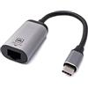 System-S Cavo LAN 20 cm RJ45 femmina a USB 3.1 tipo C maschio adattatore in grigio