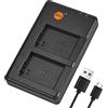 DSTE USB Dual Caricatore Compatibile per NP-FW50, Alpha 7,a7, 7R, a7R, 7RII, a3000, a6000, a6100, a6300, a6500, NEX-3, NEX-5, NEX-6, NEX-7, NEX-C3, NEX-F3