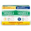 Saugella Assorbenti Cotton Touch Giorno & Notte, 42 Assorbenti Cotone Giorno con Ali e 36 Assorbenti Cotone Notte con Ali, Azione Antibatterica, Antiodore e Lenitiva