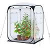 Ohuhu Serra pop-up per pomodori, stabile con copertura in polietilene, lontano, piccola e resistente all'inverno, per crescita ottimale delle piante, colore bianco