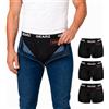 GEARZ - Pack 3 Boxer Uomo Anti Pickpocket Nero Taglia XXL (2XL) - Lotto 3 Boxer da Viaggio con Tasche Antifurto - Intimo Uomo Cotone Nero