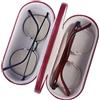 Green Travel - Custodia per occhiali double face, per 2 occhiali, rigida e portatile, per uomo e donna, colore: rosso, M, rosso, M