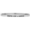 Beloved Bracciale da donna in acciaio Emozionale - frasi, pensieri, parole con charms - incisione su due lati - colore silver (MOD 6 Silver)