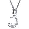 Bling Jewelry Lettera S Alfabeto Corsivo Script Iniziale Collana Ciondolo Per Le Donne .925 Sterling Silver 18 Pollici