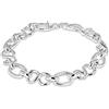 Tuscany Silver Bracciale da donna in argento sterling con maglie ovali testurizzate e maglie a otto 20cm/8