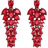 EVER FAITH Orecchini pendenti con cristalli di strass da donna per Rosso