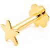Monde Petit Piercing per cartilagine stella 4 mm - oro giallo 9k (375) - Scatola Regalo - Certificato di garanzia