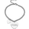 Beloved ❤️ Bracciale da donna, braccialetto in acciaio emozionale - frasi, pensieri, parole con charms - ciondolo pendente - misura regolabile - incisione - argento (FR24)