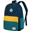 Chase Chic Zaino Scuola Elementare, Zaino Ragazze Bambino Resistente All'Acqua per Scuola Primaria Zainetto Scolastico per Sport e Viaggi Bambini dai 6-11 Anni, Blu Scuro e Blu