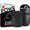 POWR 2 Sacchetti Schermati per Chiavi Auto con blocco RFID | Accessori Auto | Custodia Protettiva Chiavi Borsa Faraday | Portachiavi Schermato Classic Black
