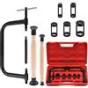 Swpeet Kit assortito di 13 attrezzi per compressore a molla per valvola, include 5 adattatori pusher, viti di estensione, set di valvole e barra di compressione per moto, auto e piccoli veicoli a