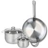 Fackelmann ELO 9873150 - Set di pentole 3 pezzi, 32 cm e 2 pentole, 14 e 20 cm, Elo Profi lucido, acciaio inox, induzione