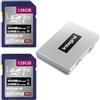 Integral Scheda di memoria SD da 128 GB, confezione da 2 pezzi, 4K Ultra HD, video ad alta velocità, SDXC fino a 100 MB/s, SDXC V50 UHS-I U3, classe 10 SD