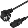 PremiumCord Cavo Di Alimentazione 230 V 1 m Con Contatto Di Messa a Terra Angolato Su Presa C13, IEC 320, Cavo Di Alimentazione PC a 3 Pin, Colore Nero
