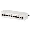 LOGILINK NP0017A PATCHPANEL MESA/PARED CAT.6 STP 12 PUERTOS, GRIS CLARO