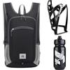 ZGCXRTO Zaino Da Bicicletta 15L Ultraleggero Protezione Antipioggia Impermeabile Mtb Grigio & Leggero Portabottiglie Bottiglia d'Acqua 610Ml Per Ciclismo Sport Mountain Bike e Bambini