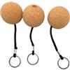 QUUPY 3 Pz 53 MM galleggiante sfera di sughero, portachiavi in legno, accessori per sport acquatici, per surf, nuoto, immersioni, ecc. Sport, nero