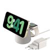 Belkin BoostCharge Caricabatteria wireless 2 in 1 con Qi2 da 15 W, caricatore MagSafe per iPhone 16, 15, 14, 13, 12, Apple Watch, AirPods e altri dispositivi Qi2, alimentatore incluso, grigio sabbia