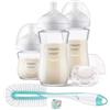 AVENT Philips Avent - Set di 2 bicchieri in vetro naturale Response, 240 ml e 120 ml, tettarella 0-6 mesi e spazzola