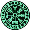 EmbTao Visione del Vichingo Bussola norrena Runa Termoadesiva Cucibile Ricamata Brilla nel Buio Toppa