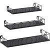 EYMPEU Mensola da Muro con Motivo Lunare, Scaffale Galleggiante Nero per Soggiorno, Cucina, Camera da Letto e Bagno, Set da 3, Mensole con Diverse Misure 40cm