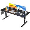 Agilestic Scrivania regolabile in altezza 180 x 80 cm, stabile scrivania regolabile in altezza elettrica con controllo a mano in memoria, seduta ergonomica per computer, nero