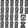 sinzau Fibbie in Plastica a Scatto 20 Pezzi, Doppio Lato con Passante per Clip, Fibbia Laterale a Pressione, 38 mm