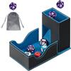 Jaffzora Torre Lanciadadi, Vassoio Magnetico per Dadi Pieghevole in Pelle Organizer per Dungeons & Dragons, MTG DM e Giocatore, Nero e Blu