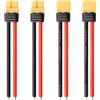 Lyeteung 2 Pairs XT60 Connettore, XT60H Maschio Femmina Battery Connettore con Alloggiamento Guaina e Cavo di Silicone 100mm 12 AWG, per Batteria Lipo, Giallo
