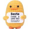 Mwmoeen Pocket Hug Positive Anatra, Positive Duck Creative Lana Maglia Anatra, Supporto Emotivo Anatre Regali Decorazione Festa Famiglia Amici Regalo Piccolo Regalo per la Fidanzata