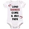 La Ruotante Body neonato adatto per tifosi tifo torino come papà manica corta idea regalo nascita tutina - 6-12 mesi