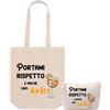 La Ruotante Set borsa tote shopper e pochette con frasi sarcastiche idea regalo (rispetto-spritz)