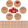 DOUSELLA 600 Pezzi Set di Etichette Adesive Personalizzate Rotonde Adesivi di Carta Kraft Etichette Adesive Cucina Vuoti Fai-da-Te Autoadesive per Bottiglie di Vetro, Vaso per Marmellate - Marrone
