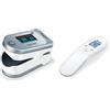 Beurer PO 60 Saturimetro Bluetooth a Lettura Istantanea con Visualizzazione Grafica del Battito Cardiaco e 100 Posizioni di Memoria & Ft 85 Termometro senza Contatto s Raggi Infrarossi