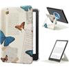 MoKo Custodia Girevole a 360° per 7 eBook Reader, Farfalla Retrò | Trasparente, Staccabile Magnetica Regolabile, Auto Wake/Sleep, Non compatibile con TCL Remarkable Kobo