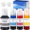 SHUOLEI GI-51 Flaconi di Inchiostro Compatibile con Canon GI51 Inchiostro Multipack per Pixma G1520 G1560 G2520 G2560 G3520 G3560 G1530 G2570 G4570 G5050 G6050 G7050 GM2050(4-Pack,BK/C/M/Y)