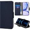 N NEWTOP Cover Compatibile con REALME C53 - C51 - NARZO N53, HQ Lateral Custodia Libro Flip Chiusura Magnetica Portafoglio Simil Pelle Stand Protezione Completa Case TPU Anti Urto Guscio (Blu)