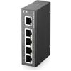 MokerLink Switch Ethernet Gigabit industriale a 5 porte su guida DIN, mini dimensioni, alimentazione di tipo C, hub splitter LAN senza ventola, switch di rete IP40 (da -40 a 185°F), capacità 10Gbps