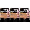 Duracell 3X Duracell 9V Plus 6LR61/MN1604 (3 Blister Da 1 Batteria) 3 Pile