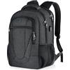 BIKROD Zaino Porta PC 17.3 Pollici Grande da Viaggio per Lavoro Uomo e Donna, Scuola Portatili con Caricatore USB, Impermeabile Antifurto Backpack Regalo - Nero