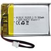 HXJNLDC Batteria ricaricabile al polimero di litio CC 3.7V 500mAh 502535, adatta per prodotti elettronici fai da te 3.7-5V con sostituzione della batteria a 2 fili incorporata e luci LED
