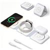 Keasen Caricatore Wireless Pieghevole 3 in 1, Supporto di Ricarica Magnetico Compatibile con iPhone17 16 15 14 13 12/Pro/Pro Max/Plus, Wireless Charger per iWatch 9/Ultra 2/8/7/6/SE/5/4, AirPods Pro/2/3