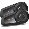 MAXTO Cuffie Bluetooth per moto, interfono a rete, 1000 m 8 piloti, sistema di comunicazione per moto,CVC+DSP cancellazione del rumore, condivisione musica,IP67 impermeabile(2 Pezzi)
