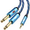 EMK Cavo Audio Stereo AUX da 3,5 mm a doppio 6,35mm Cavi Stereo Jack 3,5 Cellulari, Computer, Mixer, Altoparlante, Cavo Jack Mono Splitter Cavo Canale L e R da 6,35 mm (2 m)