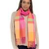 A2Z Sciarpa Invernale A2Z Per Donne Con Motivo A Quadri E Frange Muffler In Cashmere